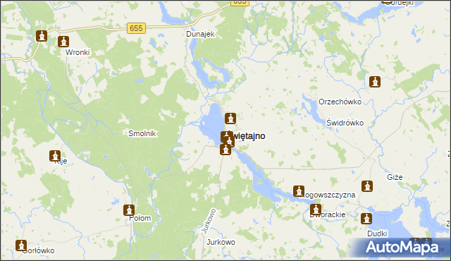 mapa Świętajno powiat olecki, Świętajno powiat olecki na mapie Targeo