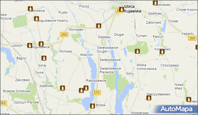 mapa Świętosławice, Świętosławice na mapie Targeo