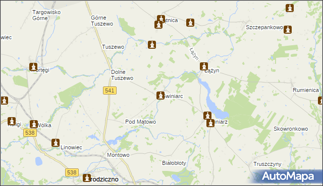 mapa Świniarc, Świniarc na mapie Targeo