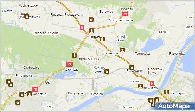 mapa Świniary Stare, Świniary Stare na mapie Targeo