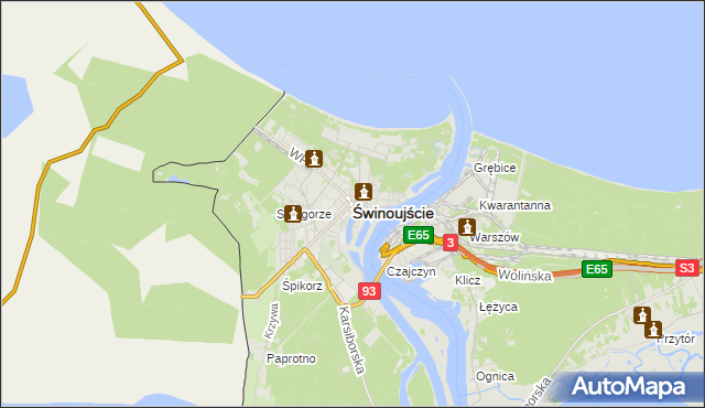 mapa Świnoujście, Świnoujście na mapie Targeo