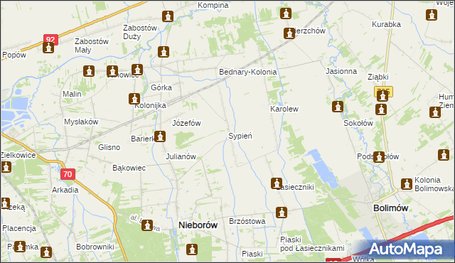 mapa Sypień, Sypień na mapie Targeo