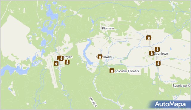 mapa Sypniewko, Sypniewko na mapie Targeo