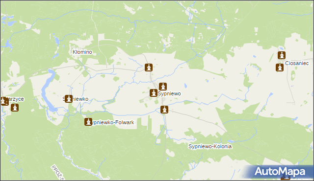 mapa Sypniewo gmina Jastrowie, Sypniewo gmina Jastrowie na mapie Targeo