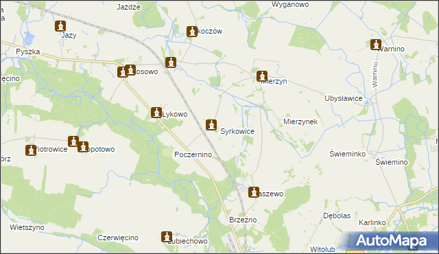 mapa Syrkowice, Syrkowice na mapie Targeo