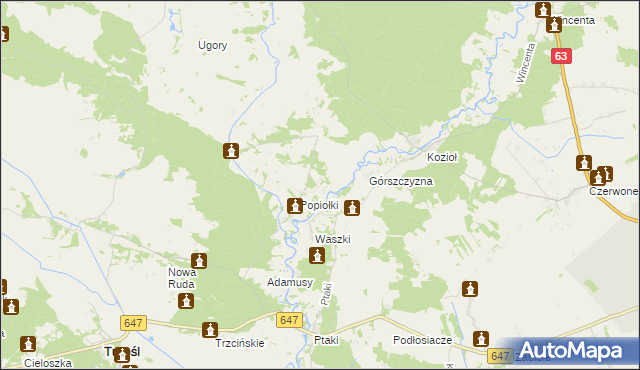 mapa Szablaki, Szablaki na mapie Targeo