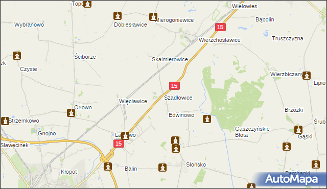 mapa Szadłowice gmina Gniewkowo, Szadłowice gmina Gniewkowo na mapie Targeo