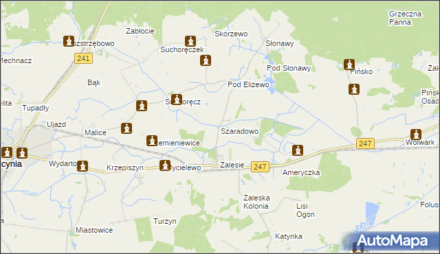 mapa Szaradowo, Szaradowo na mapie Targeo