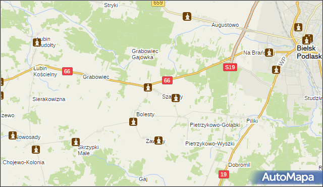 mapa Szastały, Szastały na mapie Targeo