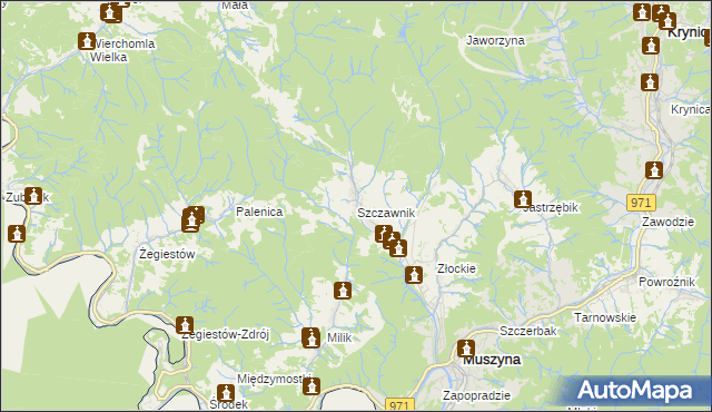 mapa Szczawnik, Szczawnik na mapie Targeo