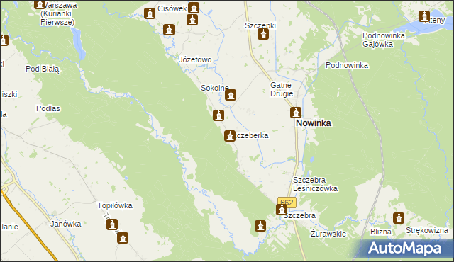 mapa Szczeberka, Szczeberka na mapie Targeo