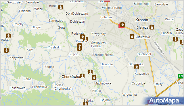 mapa Szczepańcowa, Szczepańcowa na mapie Targeo