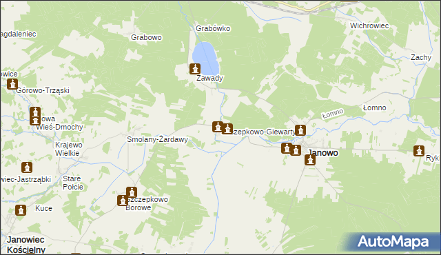 mapa Szczepkowo-Giewarty, Szczepkowo-Giewarty na mapie Targeo