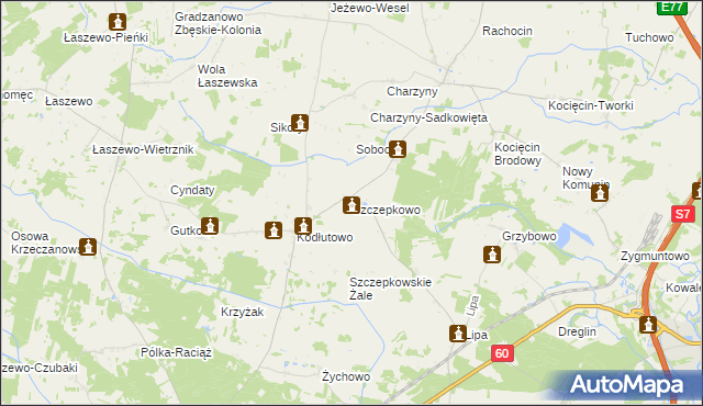 mapa Szczepkowo gmina Raciąż, Szczepkowo gmina Raciąż na mapie Targeo