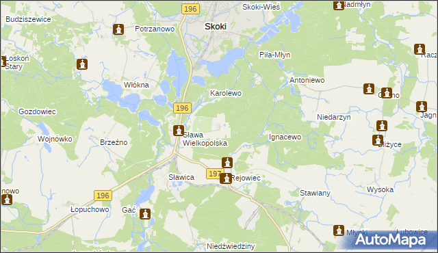 mapa Szczodrochowo gmina Skoki, Szczodrochowo gmina Skoki na mapie Targeo