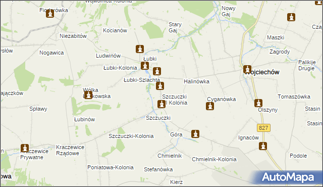 mapa Szczuczki VI Kolonia, Szczuczki VI Kolonia na mapie Targeo