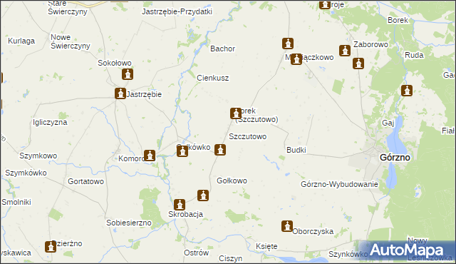 mapa Szczutowo gmina Górzno, Szczutowo gmina Górzno na mapie Targeo