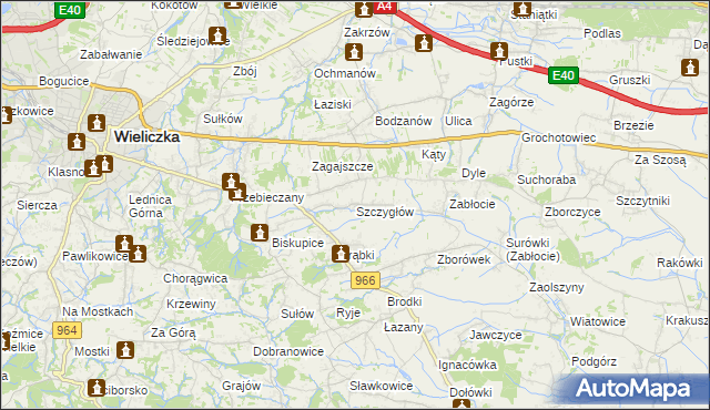 mapa Szczygłów, Szczygłów na mapie Targeo