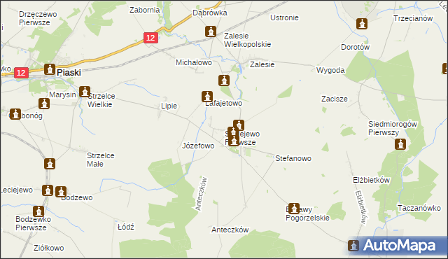 mapa Szelejewo Pierwsze, Szelejewo Pierwsze na mapie Targeo