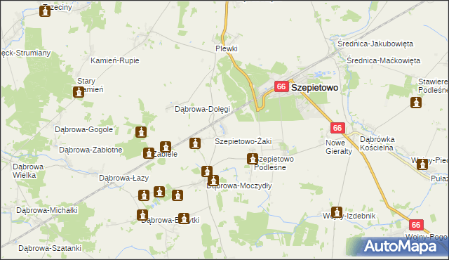 mapa Szepietowo-Janówka, Szepietowo-Janówka na mapie Targeo