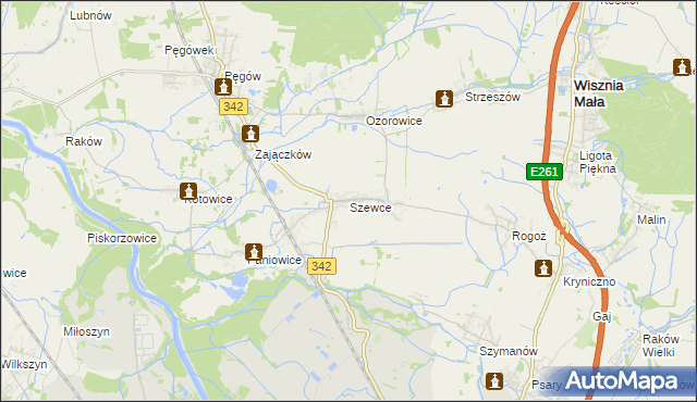 mapa Szewce gmina Wisznia Mała, Szewce gmina Wisznia Mała na mapie Targeo