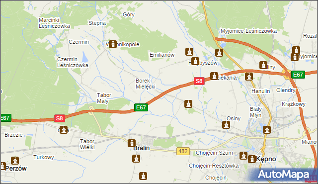 mapa Szklarka Mielęcka, Szklarka Mielęcka na mapie Targeo