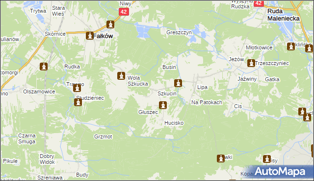 mapa Szkucin, Szkucin na mapie Targeo