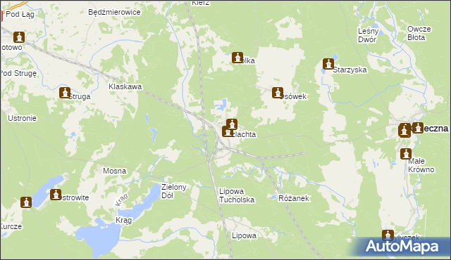 mapa Szlachta gmina Osieczna, Szlachta gmina Osieczna na mapie Targeo