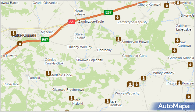 mapa Szlasy-Mieszki, Szlasy-Mieszki na mapie Targeo