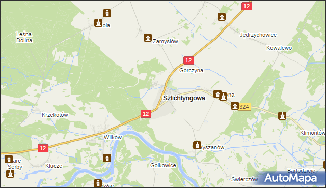 mapa Szlichtyngowa, Szlichtyngowa na mapie Targeo