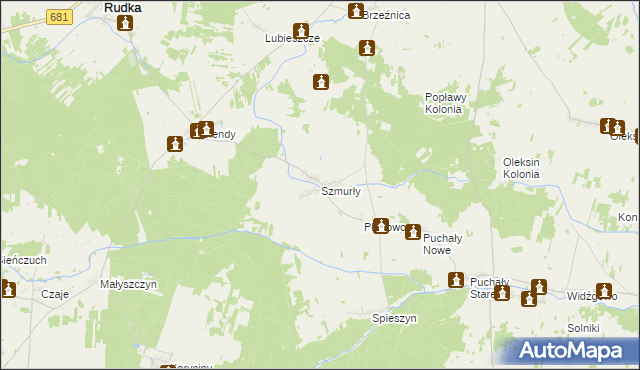 mapa Szmurły, Szmurły na mapie Targeo