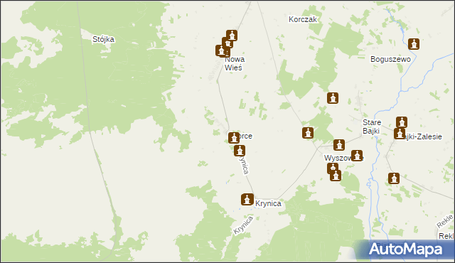 mapa Szorce, Szorce na mapie Targeo