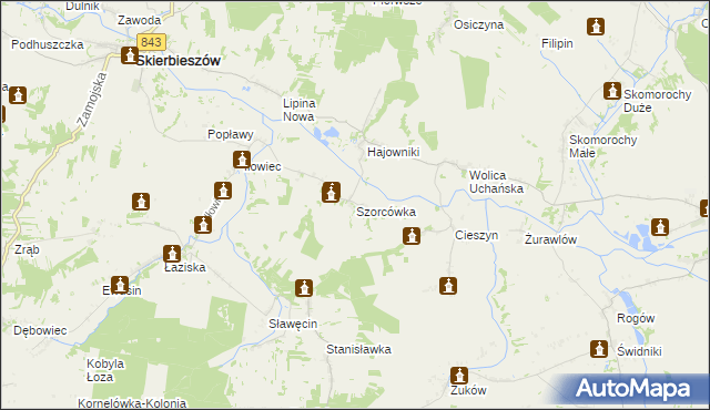 mapa Szorcówka, Szorcówka na mapie Targeo