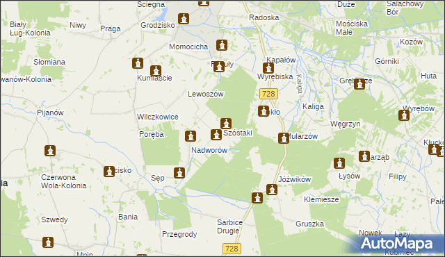 mapa Szóstaki, Szóstaki na mapie Targeo