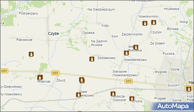 mapa Szostakowo, Szostakowo na mapie Targeo