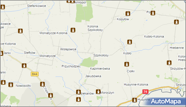 mapa Szpikołosy, Szpikołosy na mapie Targeo