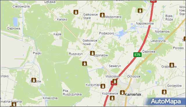 mapa Szpinalów, Szpinalów na mapie Targeo