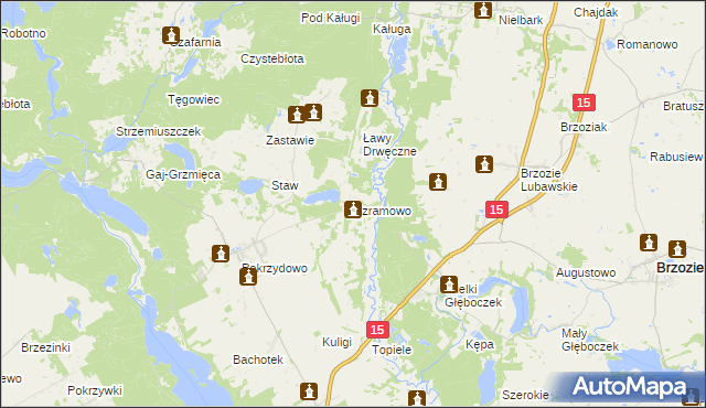 mapa Szramowo gmina Zbiczno, Szramowo gmina Zbiczno na mapie Targeo