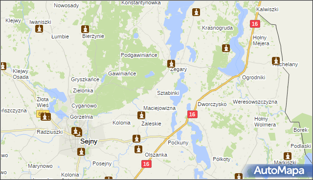 mapa Sztabinki, Sztabinki na mapie Targeo