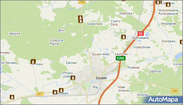 mapa Szubin-Wieś, Szubin-Wieś na mapie Targeo