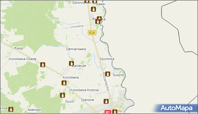 mapa Szuminka, Szuminka na mapie Targeo