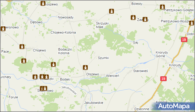 mapa Szumki, Szumki na mapie Targeo