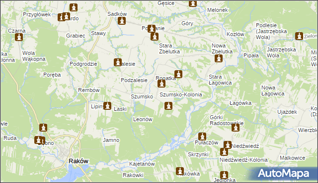 mapa Szumsko-Kolonia, Szumsko-Kolonia na mapie Targeo