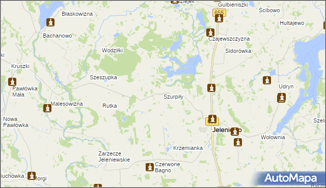 mapa Szurpiły, Szurpiły na mapie Targeo