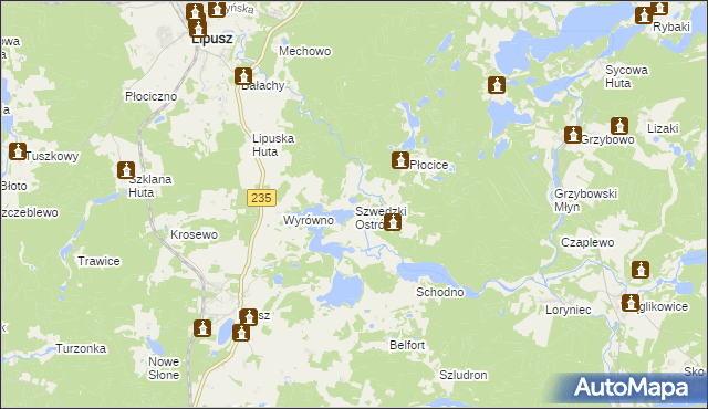 mapa Szwedzki Ostrów, Szwedzki Ostrów na mapie Targeo