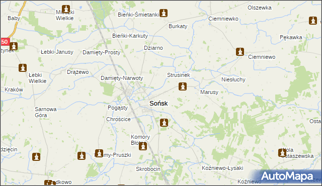 mapa Szwejki gmina Sońsk, Szwejki gmina Sońsk na mapie Targeo