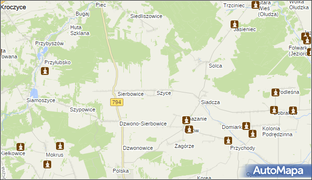 mapa Szyce gmina Pilica, Szyce gmina Pilica na mapie Targeo