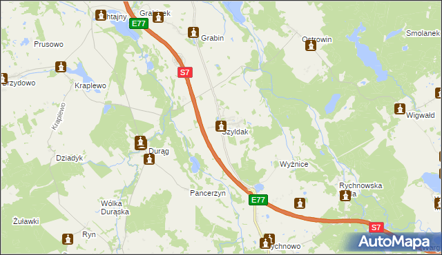 mapa Szyldak, Szyldak na mapie Targeo