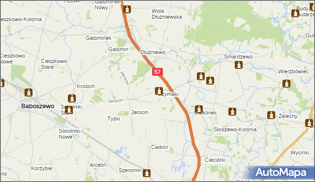 mapa Szymaki gmina Płońsk, Szymaki gmina Płońsk na mapie Targeo