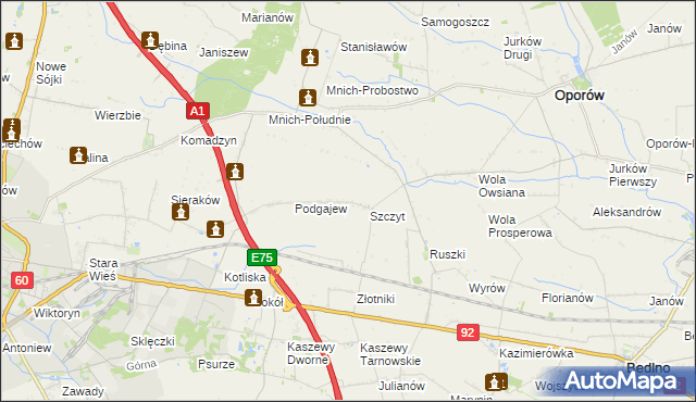 mapa Szymanówka gmina Oporów, Szymanówka gmina Oporów na mapie Targeo